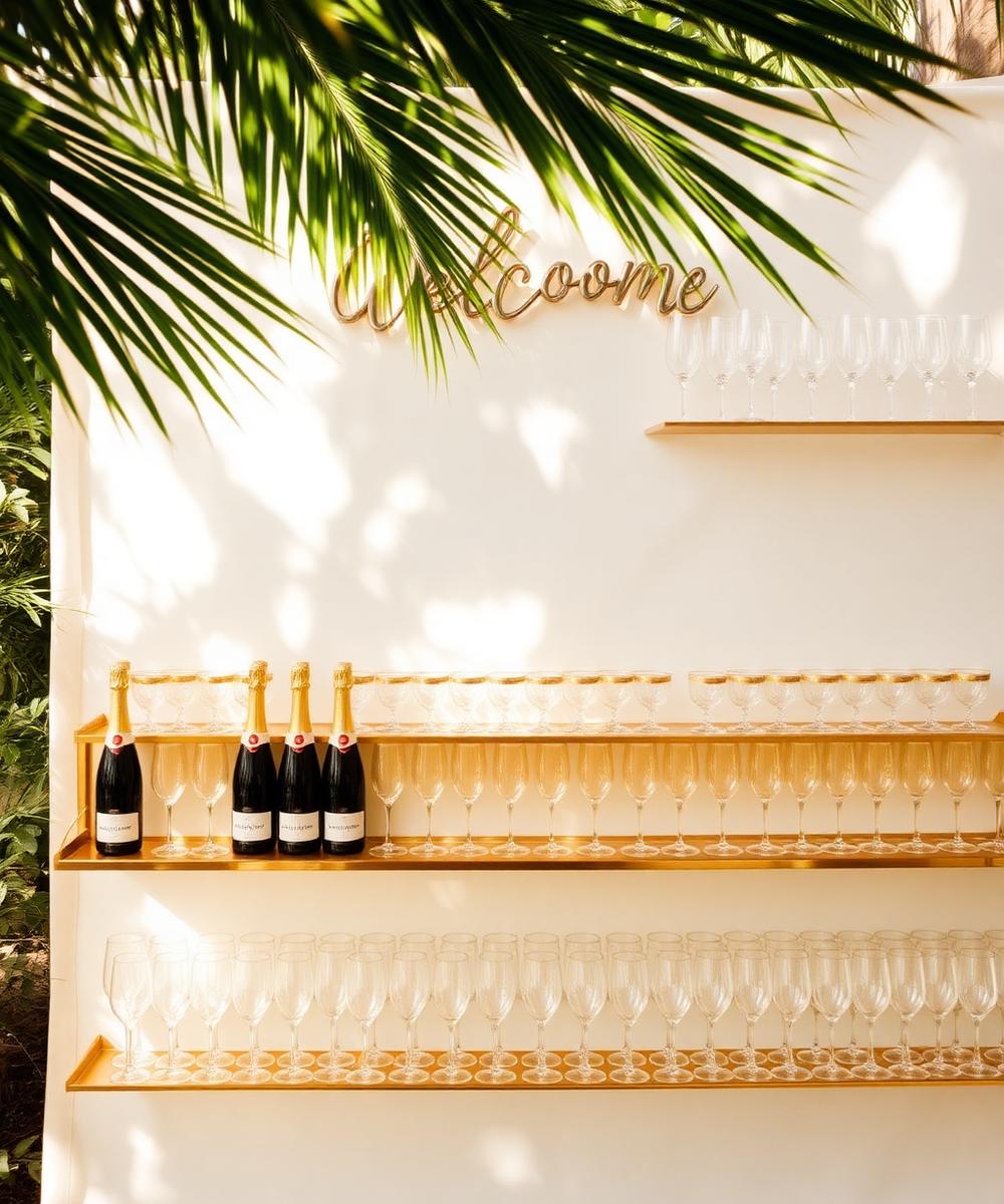 Styled welcome display at an outdoor event
